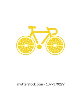 Bike with wheels made from round slices of lemon Bike lemon nature vector illustration
