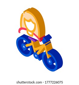 Bike for Women Icon Vector. Isometric Bike for Women Sign. Color Isolated Symbol Illustration