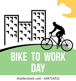 Bike to Work Day. Suitable for banner, poster, greeting card, mug, template and print advertising
