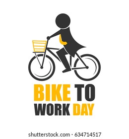 Bike to Work Day. Suitable for banner, poster, greeting card, mug, template and print advertising