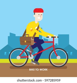 Bike to work illustration.