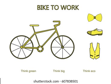 Bike to work leaflet for modern workers thinking about ecology
