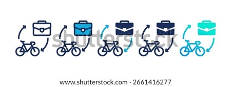 Bike To Work Multiple Icon Set