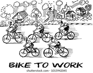 bike to work, sketch