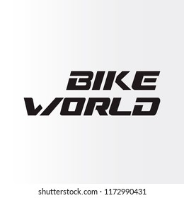 bike world text icon, bike text logo illustration black on grey background, bike world text, bike world typography design 