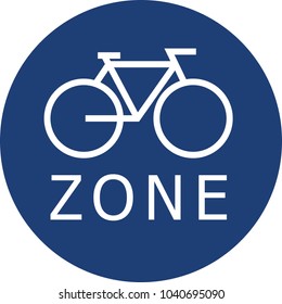Bike. Bike Zone. Vector bicycle. Road sign