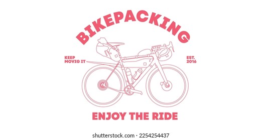 bikepacking adventure keep ride vector icon clothing