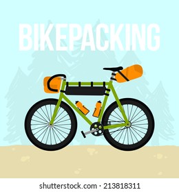 Bikepacking Vector Illustration