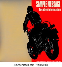 Biker Background, vector illustration with a motorcyclist