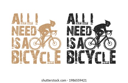 Biker Bicycle lover design Ride-on bike on the road. Sports and active life.