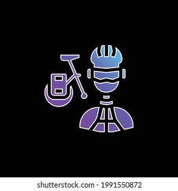 Biker blue gradient vector icon