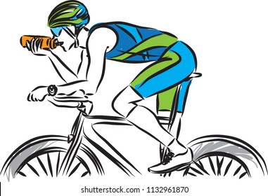 biker with bottle of water vector illustration