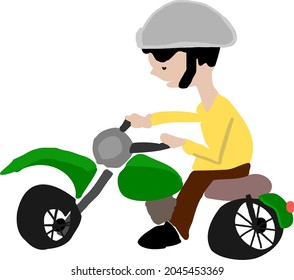Biker Boy Isolated People Vektor