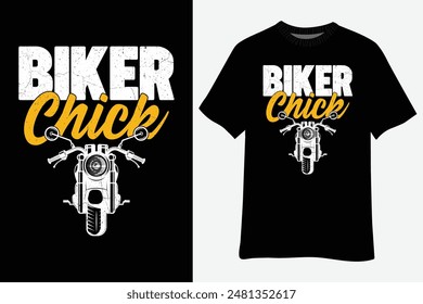 Biker Chick Motorcycle T-Shirt Design