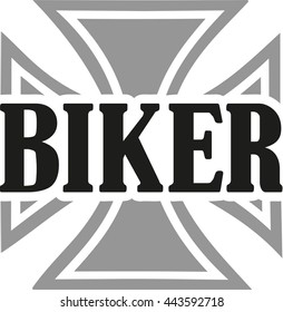 Biker with choppers iron cross 