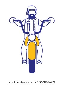 biker in the classic motorcycle character