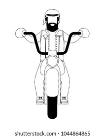 biker in the classic motorcycle character