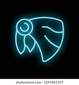 Biker cloth icon outline vector. Men uniform. Motorcycle fashion neon color isolated on black