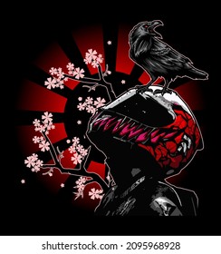 Biker And Crows That Are Perching, T-shirt Design, Biker, Motorcycle Club, Patch, Naked Bike, Cool Helmet, Arai, Shoei, Ls2, Agv, Motorradfahrer, Motorrijder, Motard
