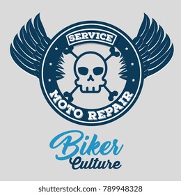 biker culture badge and patch 