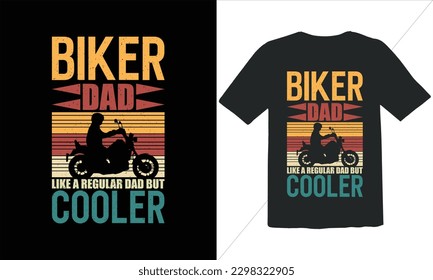 A un padre ciclista le gusta el papá normal pero a un padre frío le gusta el diseño de la camiseta, la camiseta del feliz día del padre, el diseño de la camiseta del motociclista del día del padre, el diseño de la camiseta retro vintage, el diseño del Día del Padre Vintage