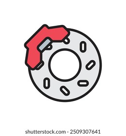 Biker Disc Brake Icon Vector Illustration