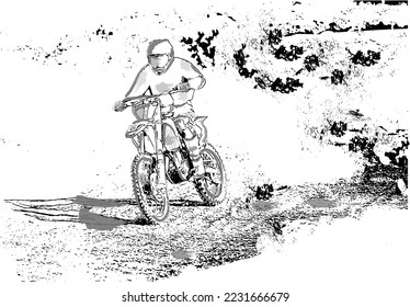 Biker driving with fast speed Vector