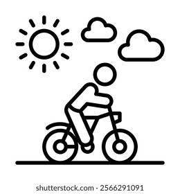 Biker Excursion icon line vector illustration