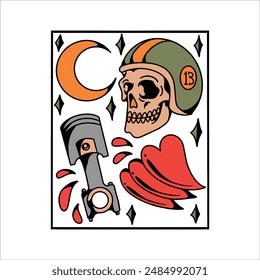 biker flash tattoo vector design