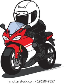 	
Biker Get Ready Start Race Motorcycle Cartoon