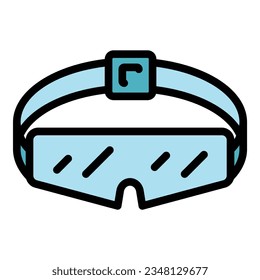 Biker glasses icon outline vector. Gear part. Bike equipment color flat