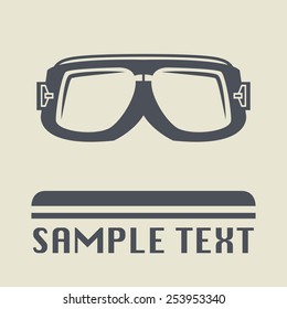 Biker glasses icon or sign, vector illustration
