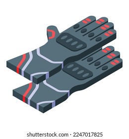 Biker gloves icon isometric vector. Motorcycle uniform. Man clothes
