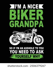 Biker Grandpa typography t-shirt design, vector t shirt or poster design, motivational Quote illustration design for fashion graphics, t shirt prints.