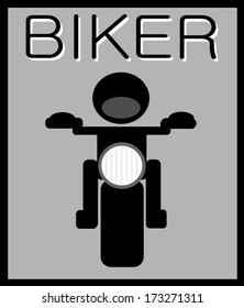 biker graphic design with rider wearing helmet