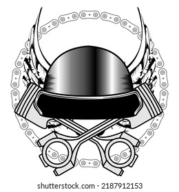 biker helmet crest insignia tattoo helmet illustration in vector format