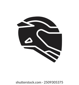 Ilustração de vetor de ícone preenchido de capacete de motociclista