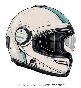 biker helmet illustration over white