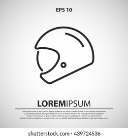 biker helmet line icon