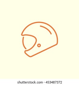 biker helmet line icon