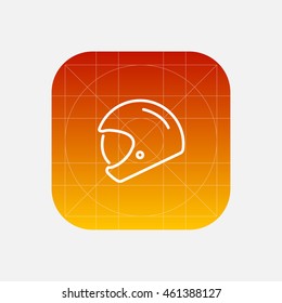 biker helmet line icon