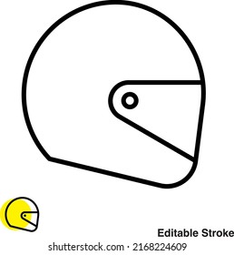 Biker Helmet Vector Line Icon