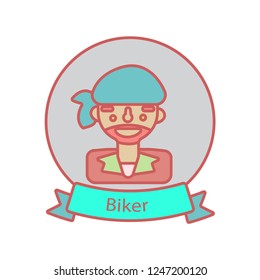 biker icon flat colors