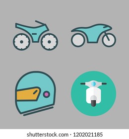 biker icon set. vector set about helmet, motorcycle and motorbike icons set.