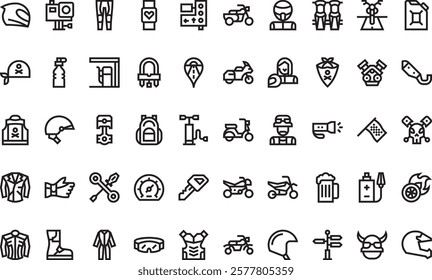 Biker icons High-Quality Vector Icons Collection with Editable Stroke. Ideal for Professional and Creative Projects.
