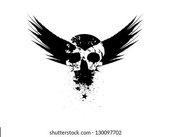 Biker Insignia with Skull and Wings.