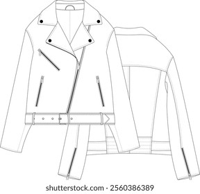 Biker Jacket front and back view