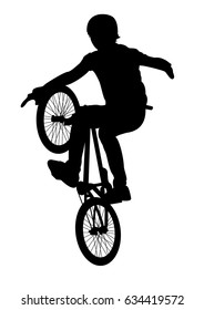 Biker jumping on bmx