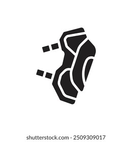 Biker Knee Pad Filled Icon Vector Illustration