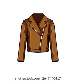 biker leather jacket female cartoon. bomber vintage, chic edgy, classic moto biker leather jacket female sign. isolated symbol vector illustration